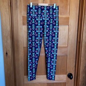 Terez Leggings with Blue and Pink Floral Design
